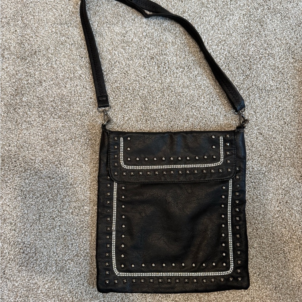 Black Studded Crossbody Bag